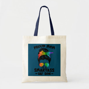 Great Proud Mum Of A Smartass gay son LGBTQ Pride Tote Bag