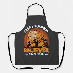 Great Pumpkin Believer Since Halloween Skeleton Ca Apron