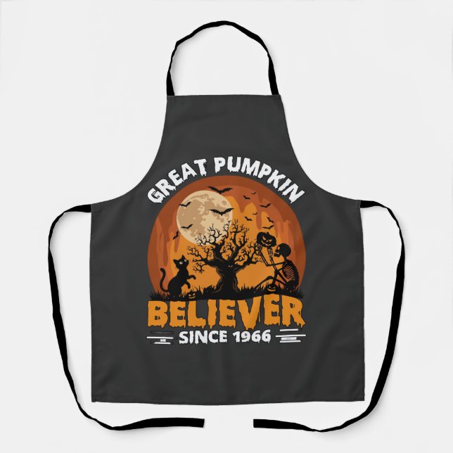 Great Pumpkin Believer Since Halloween Skeleton Ca Apron (Front)