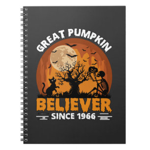 Great Pumpkin Believer Since Halloween Skeleton Ca Notebook