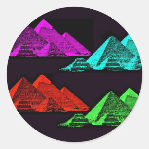 Great Pyramid of Giza Collage Classic Round Sticker
