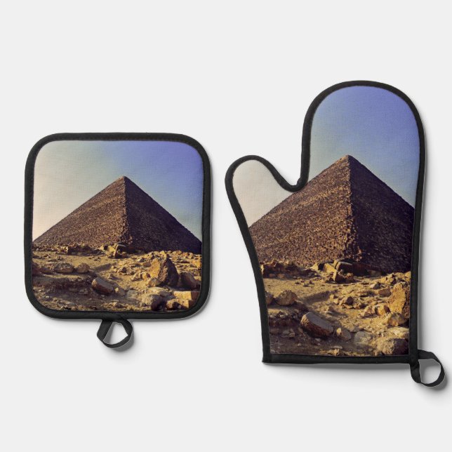 Great Pyramid of Giza Khufu Oven Mitt & Pot Holder Set (Front)