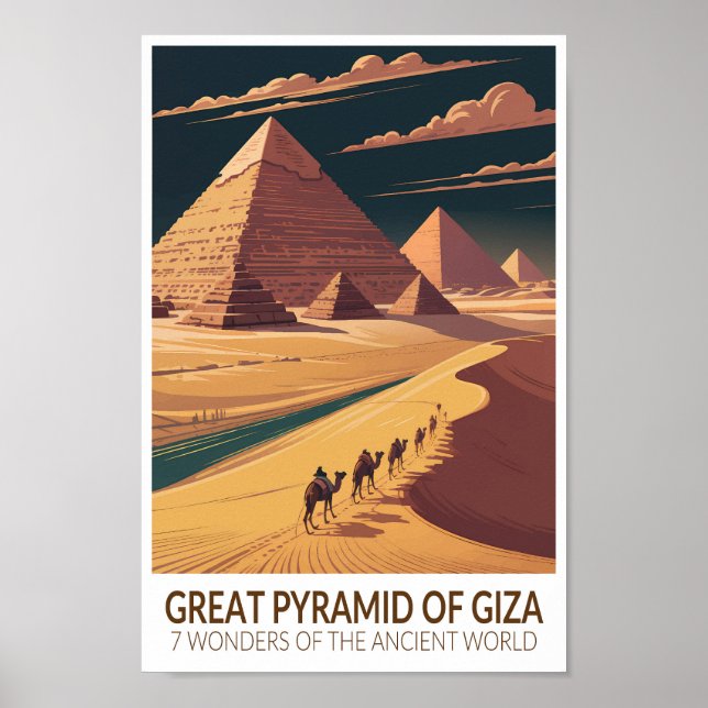Great Pyramid of Giza Seven Wonders of the World Poster (Front)