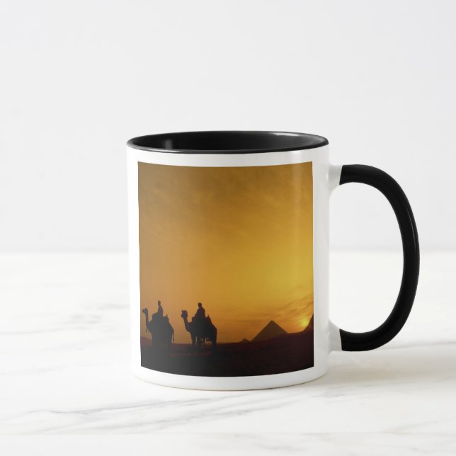 Great Pyramids of Giza, Egypt at sunset Mug (Right)
