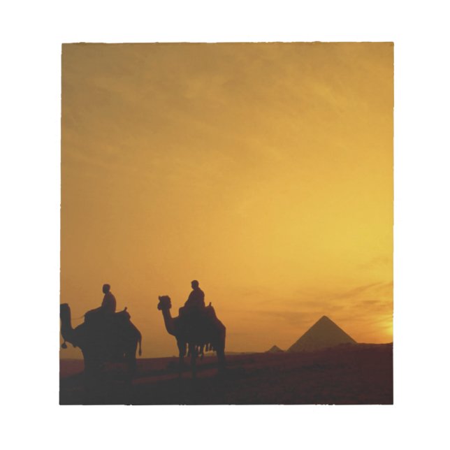 Great Pyramids of Giza, Egypt at sunset Notepad (Front)