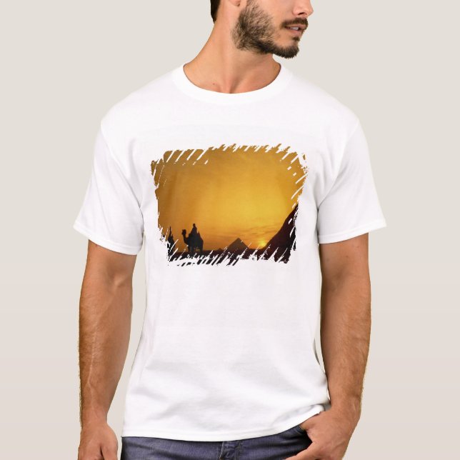 Great Pyramids of Giza, Egypt at sunset T-Shirt (Front)