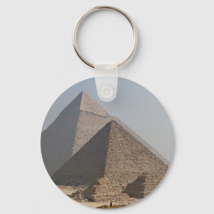 Great Pyramids of Giza under clear blue, Egypt Key Ring