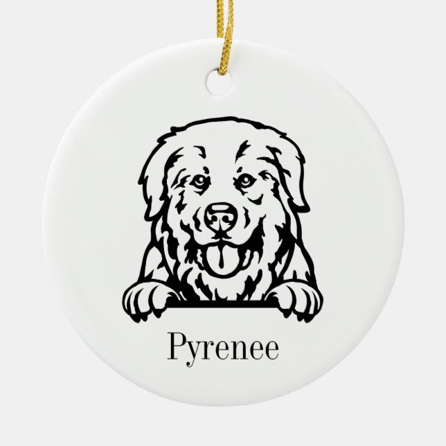 Great Pyrenee dog ornament (Front)