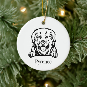 Great Pyrenee dog personalised pet ornament, Cu Ce Ceramic Ornament
