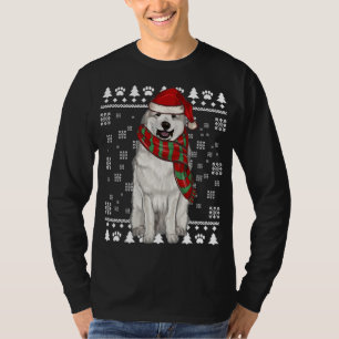 Great Pyrenee Dog Santa Hat Xmas Ugly Christmas T-Shirt