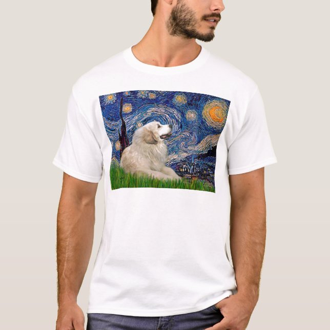 Great Pyrenees 2 - Starry Night T-Shirt (Front)