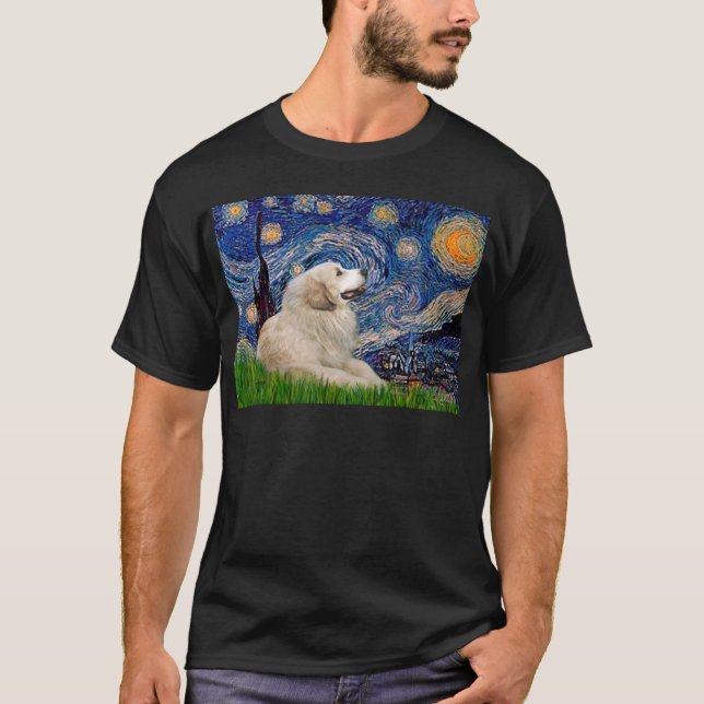 Great Pyrenees 2 - Starry Night T-Shirt (Front)