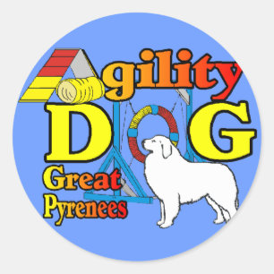Great Pyrenees Agility Gifts Classic Round Sticker