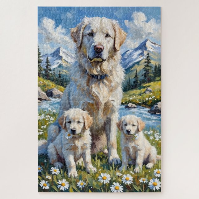 Great Pyrenees Alpine Valley Art Jigsaw Puzzle (Vertical)