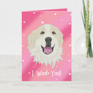 Great Pyrenees Badger Markings Valentines Day Thank You Card
