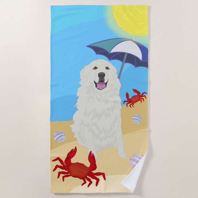 Great Pyrenees Beach Towel (Front)
