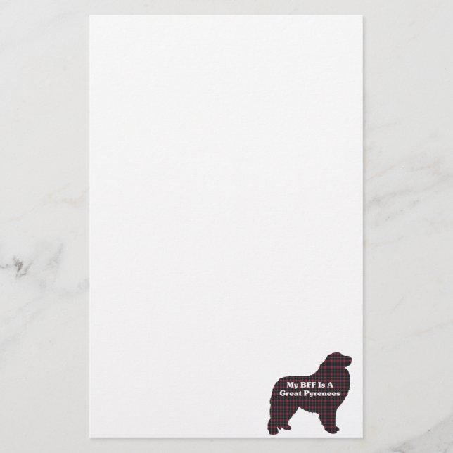Great Pyrenees BFF Stationery (Front)