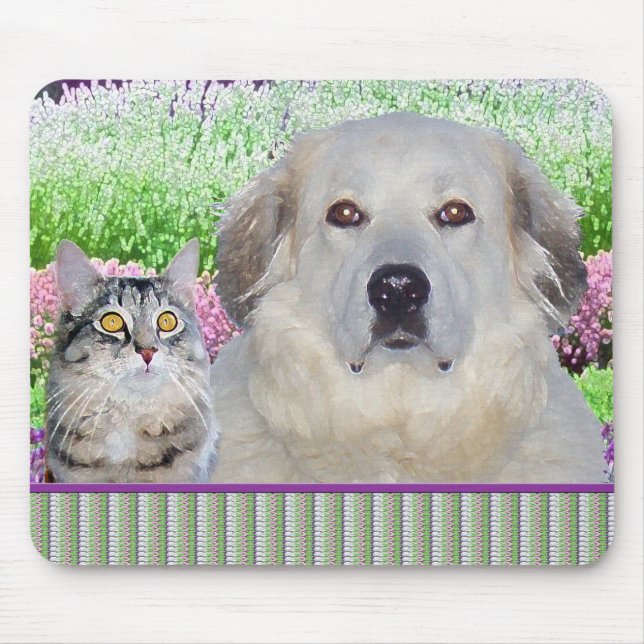 Great Pyrenees & Buddy Mouse Pad (Front)