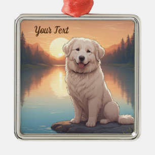 Great Pyrenees by Lake Metal Ornament