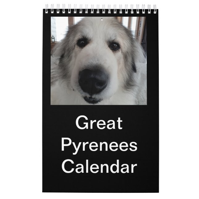Great Pyrenees Calendar (Back)