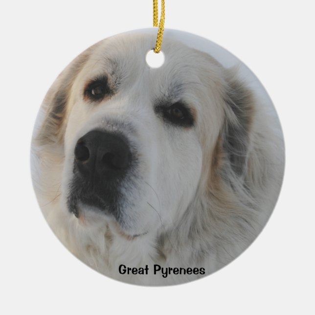 Great Pyrenees Ceramic Tree Decoration (Front)