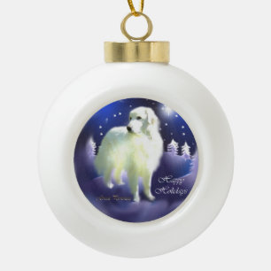 Great Pyrenees Christmas Ceramic Ball Christmas Ornament