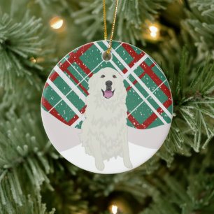 Great Pyrenees Christmas  Ceramic Ornament