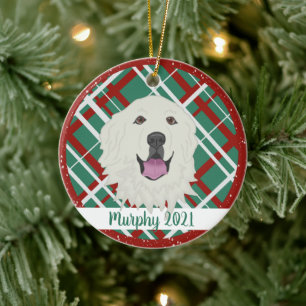 Great Pyrenees Christmas  Ceramic Ornament