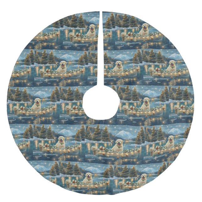 Great Pyrenees Christmas Festive Voyage Brushed Polyester Tree Skirt (Front)