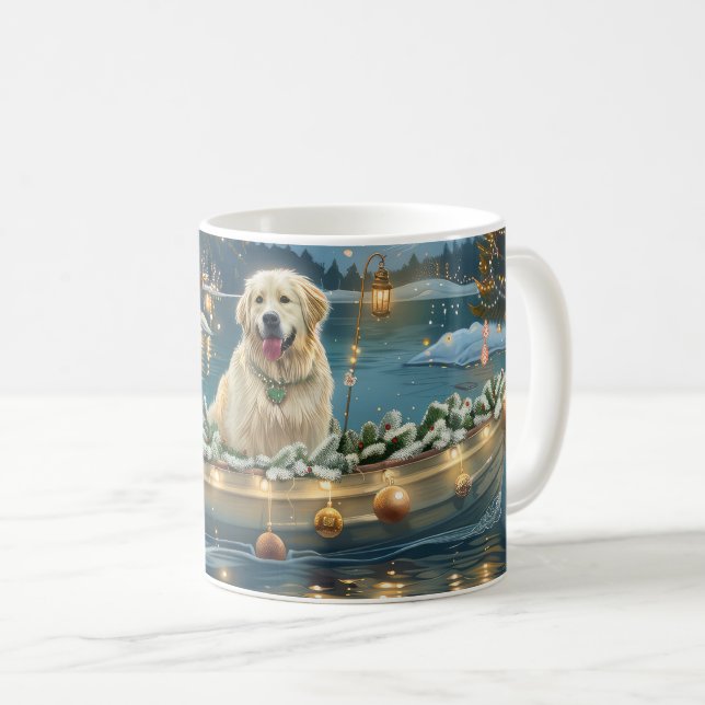 Great Pyrenees Christmas Festive Voyage Coffee Mug (Front Right)