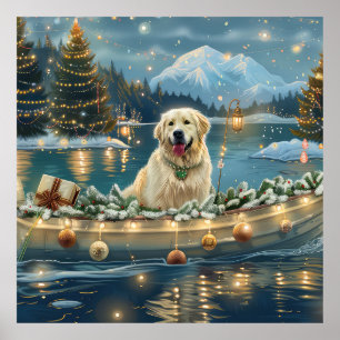 Great Pyrenees Christmas Festive Voyage Poster