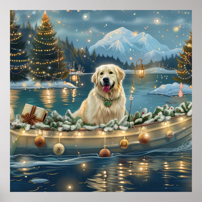 Great Pyrenees Christmas Festive Voyage Poster (Front)