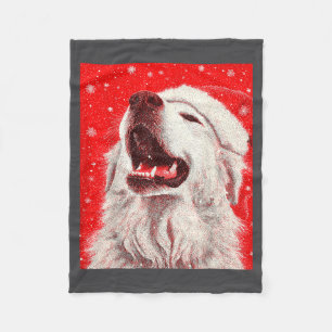 Great Pyrenees Christmas  Fleece Blanket
