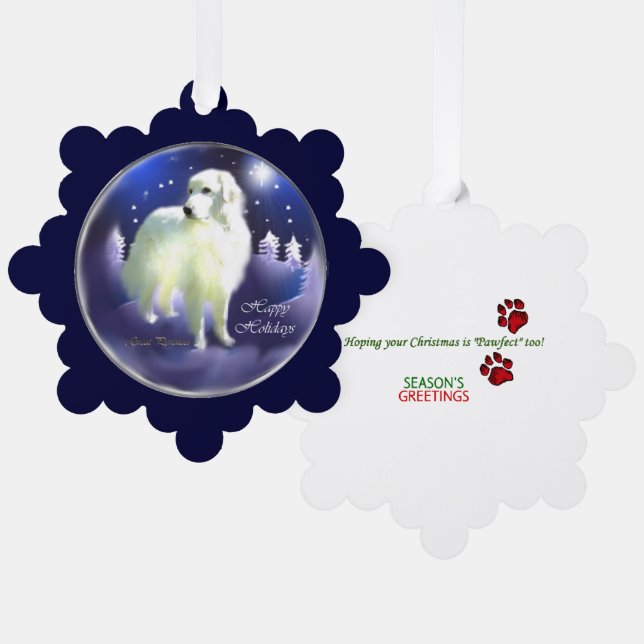 Great Pyrenees Christmas Gifts Tree Decoration Card (Front/Back)