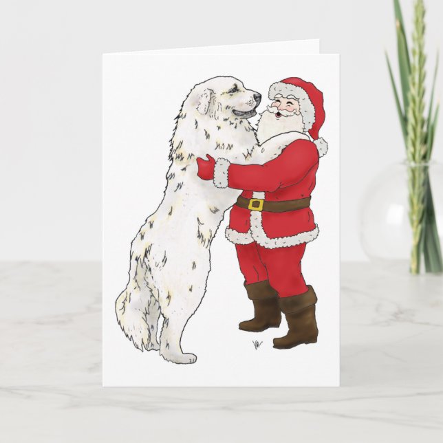 Great Pyrenees Christmas Greeting Holiday Card (Front)