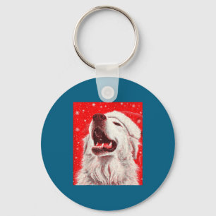 Great Pyrenees Christmas Key Ring