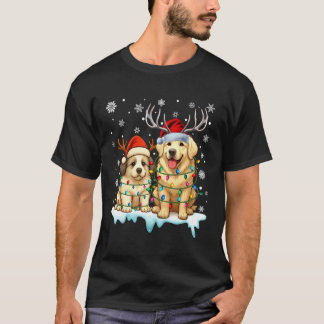 Great Pyrenees Christmas Light Santa Hat Reindeer  T-Shirt