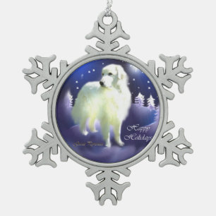 Great Pyrenees Christmas Snowflake Pewter Christmas Ornament