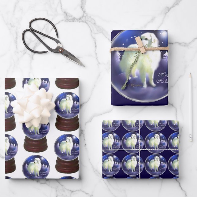 Great Pyrenees Christmas Wrapping Paper Sheet (Front)