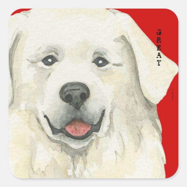 Great Pyrenees Colour Block Square Sticker (Front)