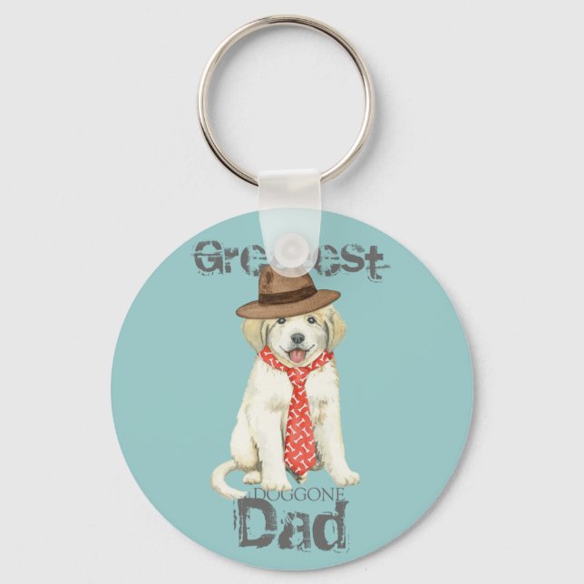 Great Pyrenees Dad Key Ring (Front)