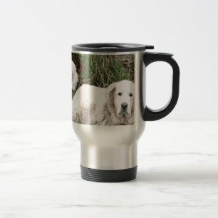 Great Pyrenees Dog and puppy Travel Mug