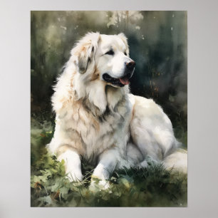 Great Pyrenees Dog Art Print Poster