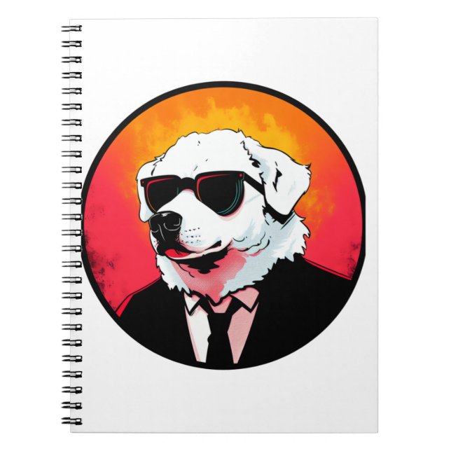 Great Pyrenees Dog Businessman   Notebook (Front)