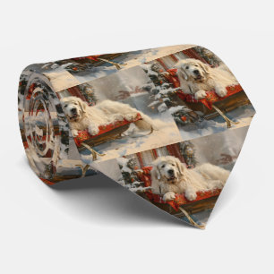 Great Pyrenees Dog Christmas Festive Tie