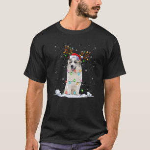 Great Pyrenees Dog Christmas Lights Funny Santa Ha T-Shirt