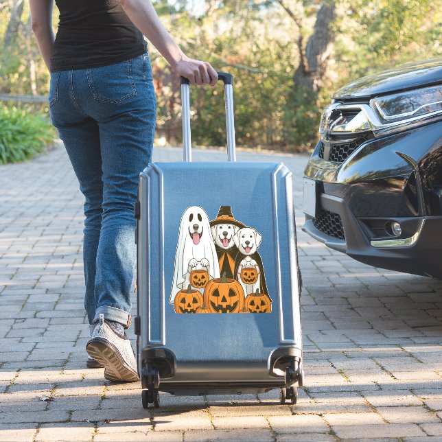 Great Pyrenees Dog Ghost Witch Halloween Matching  (Suitcase Insitu)