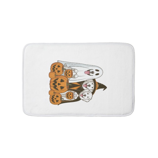 Great Pyrenees Dog Ghost Witch Halloween Matching  Bath Mat (Front)