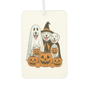 Great Pyrenees Dog Ghost Witch Halloween Matching  Car Air Freshener