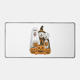 Great Pyrenees Dog Ghost Witch Halloween Matching Desk Mat